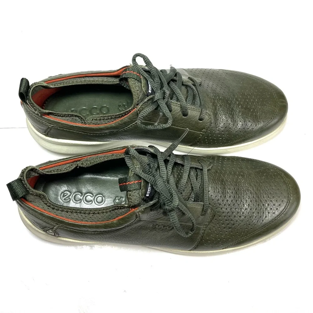 Ecco Transit Mens‎ Sneakers Size 46 US 12-12.5 Green Leather Casual Shoes
